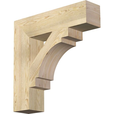 Ekena Millwork Merced Block Rough Sawn Bracket, Douglas Fir, 6"W x 26"D x 26"H BKT06X26X26MRC05RDF